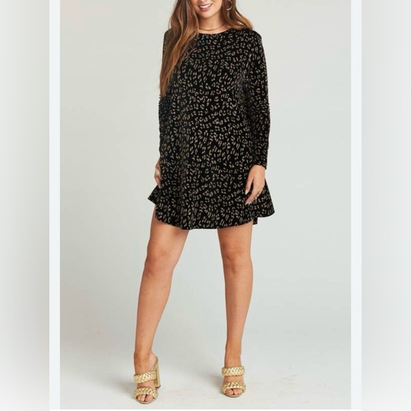 Show Me Your MuMu Dresses & Skirts - NWT- Show Me Your Mumu Toby Velvet Glitter Cheetah Mini Dress